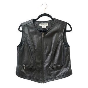 Jones & Co Black Leather Vest